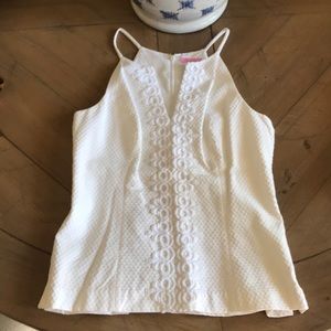 Lily Pulitzer White Embroidered Resort Tank